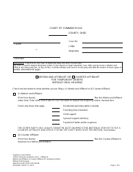 Affidavit 5 Motion and Affidavit or Counter Affidavit for Temporary Orders - Ohio