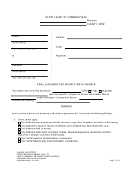 Uniform Domestic Relations Form 12 Final Judgment for Divorce With Children - Ohio