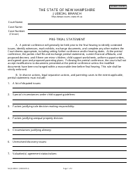 Form NHJB-2882-F Pre-trial Statement - New Hampshire