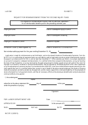Form WCSIF-2 Exhibit S &quot;Request for Reimbursement From the Second Injury Fund&quot; - New Hampshire