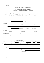 Form 13 WCA &quot;Employer's Supplemental Report of Injury&quot; - New Hampshire