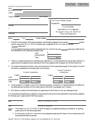 Form 11016 &quot;Application for Judgment Pursuant to N.j.s.a. 54:51a-8&quot; - New Jersey