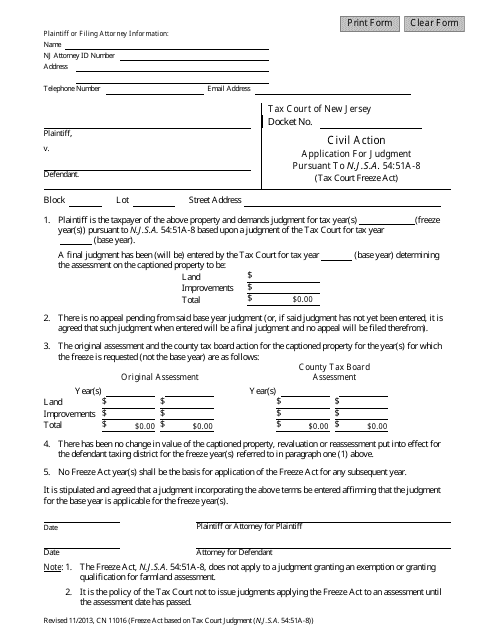 Form 11016  Printable Pdf