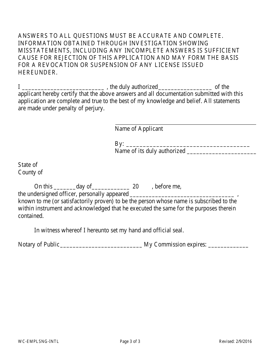Employee Leasing Initial Application - New Hampshire, Page 3
