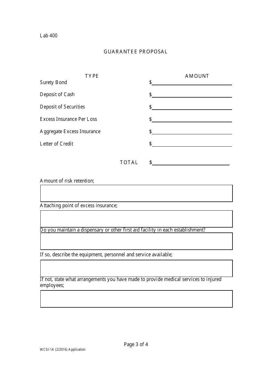 Form WCSI-1A Workers Compensation Self-insurance Application - Group - New Hampshire, Page 3