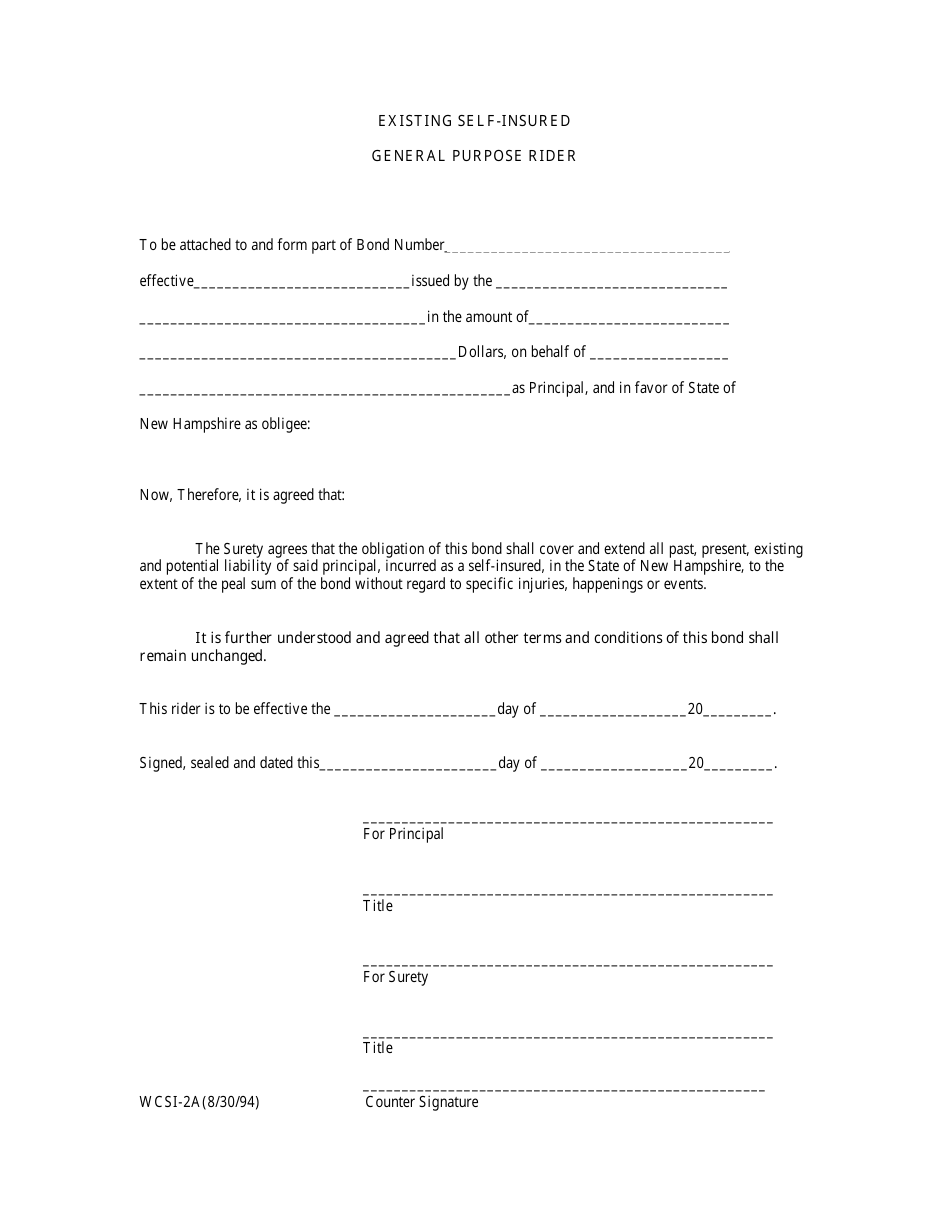 Form WCSI-2A - Fill Out, Sign Online and Download Fillable PDF, New ...