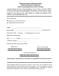 Document preview: Employee Express Reimbursement Automatic Deposit of Expenses - New Jersey