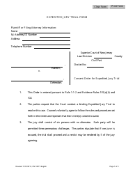 Form 10877 Expedited Jury Trial Form - New Jersey