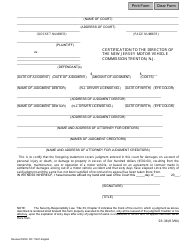 Form SR-38 (11401) &quot;Certification to the Director of the New Jersey Motor Vehicle Commission Trenton, N.j&quot; - New Jersey