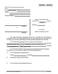 Document preview: Form 10878 Order for Summary Jury Trial - New Jersey