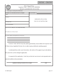 Document preview: Form 10838 Megan's Law Emergent Application - New Jersey