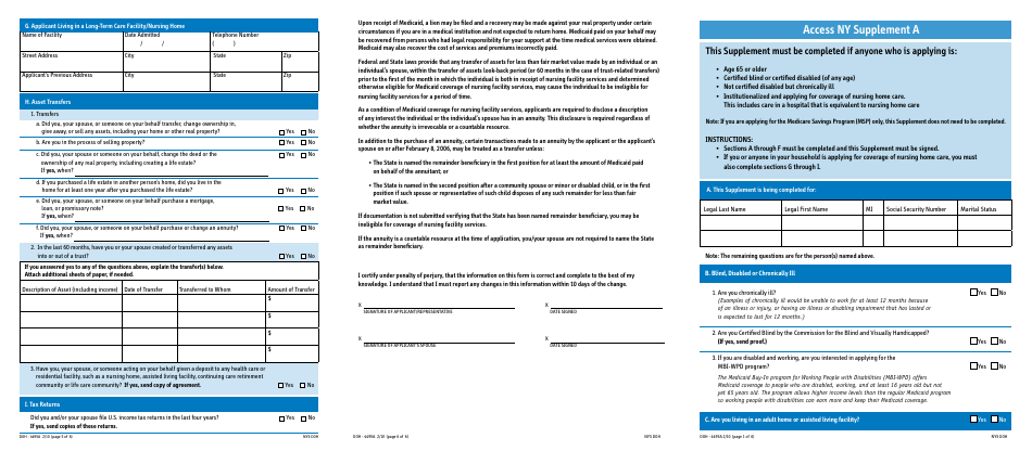 Form DOH4495A Supplement A Access Ny - New York, Page 6