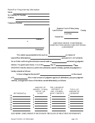Document preview: Form 10763 Uniform Order Confirming Arbitration Award and Entering Judgement - New Jersey