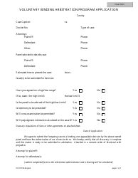 Document preview: Form 10738 Voluntary Binding Arbitration Program Application - New Jersey