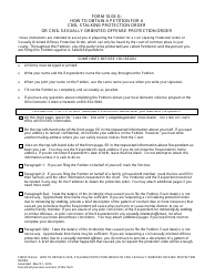 Instructions for Form 10.03-E Civil Stalking Protection Order or Civil Sexually Oriented Offense Protection Order - Ohio