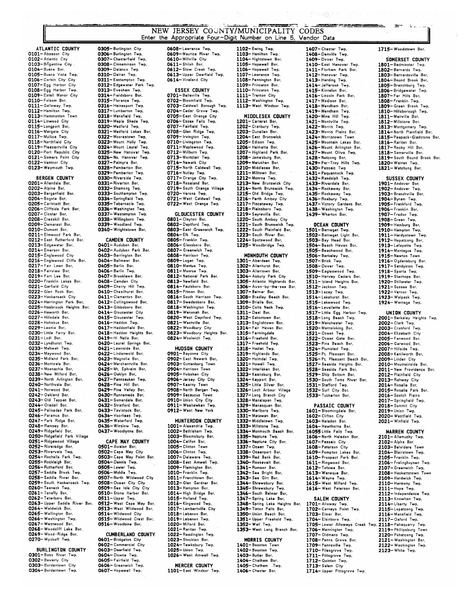 Form W-9 Questionnaire - New Jersey, Page 3