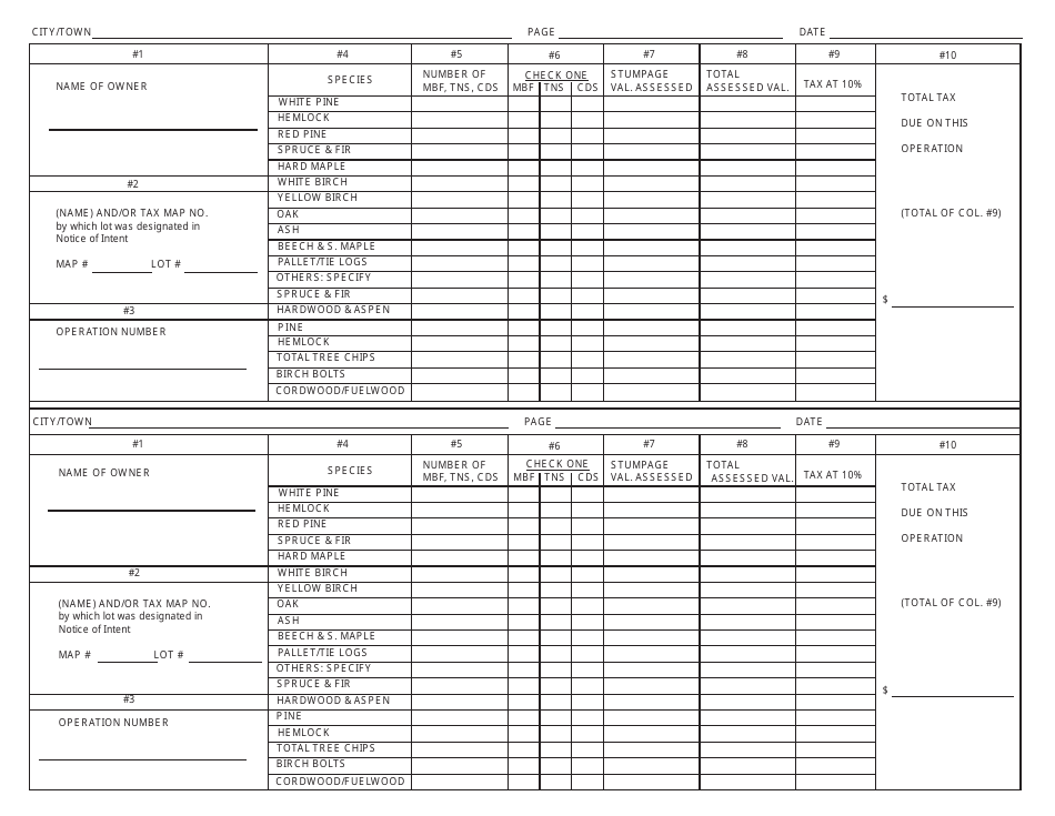 Form PA-9 Certification of Yield Taxes Assessed - New Hampshire, Page 3