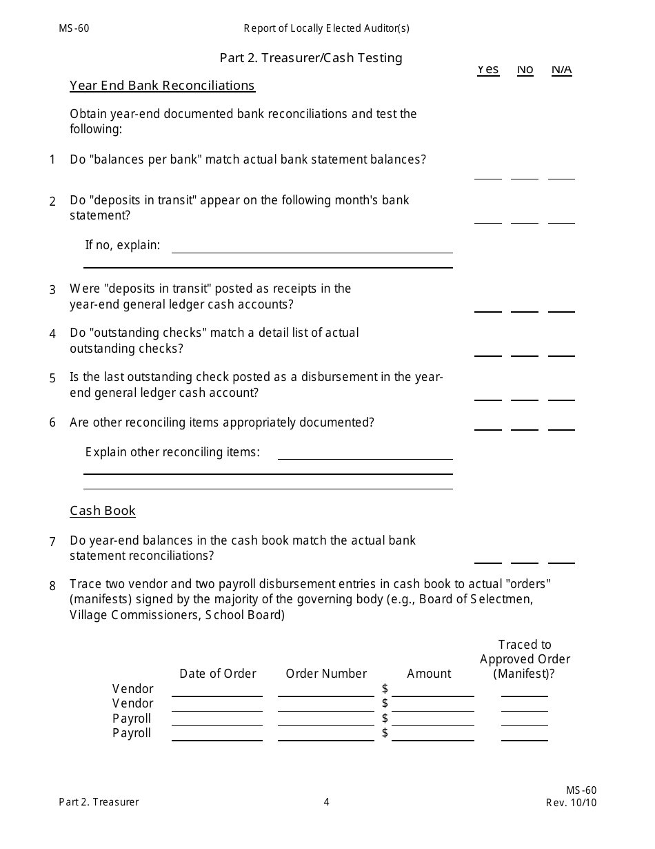 Form MS-60 Report of Locally Elected Auditor(S) - New Hampshire, Page 13