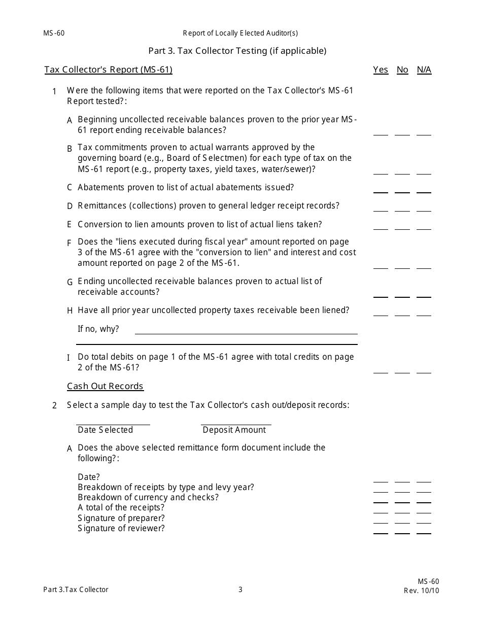 Form MS-60 Report of Locally Elected Auditor(S) - New Hampshire, Page 18