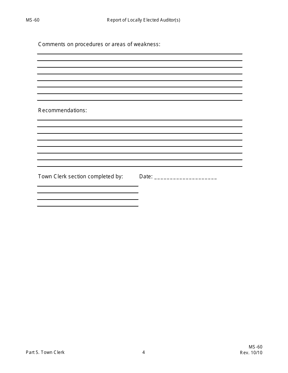 Form MS-60 Report of Locally Elected Auditor(S) - New Hampshire, Page 28