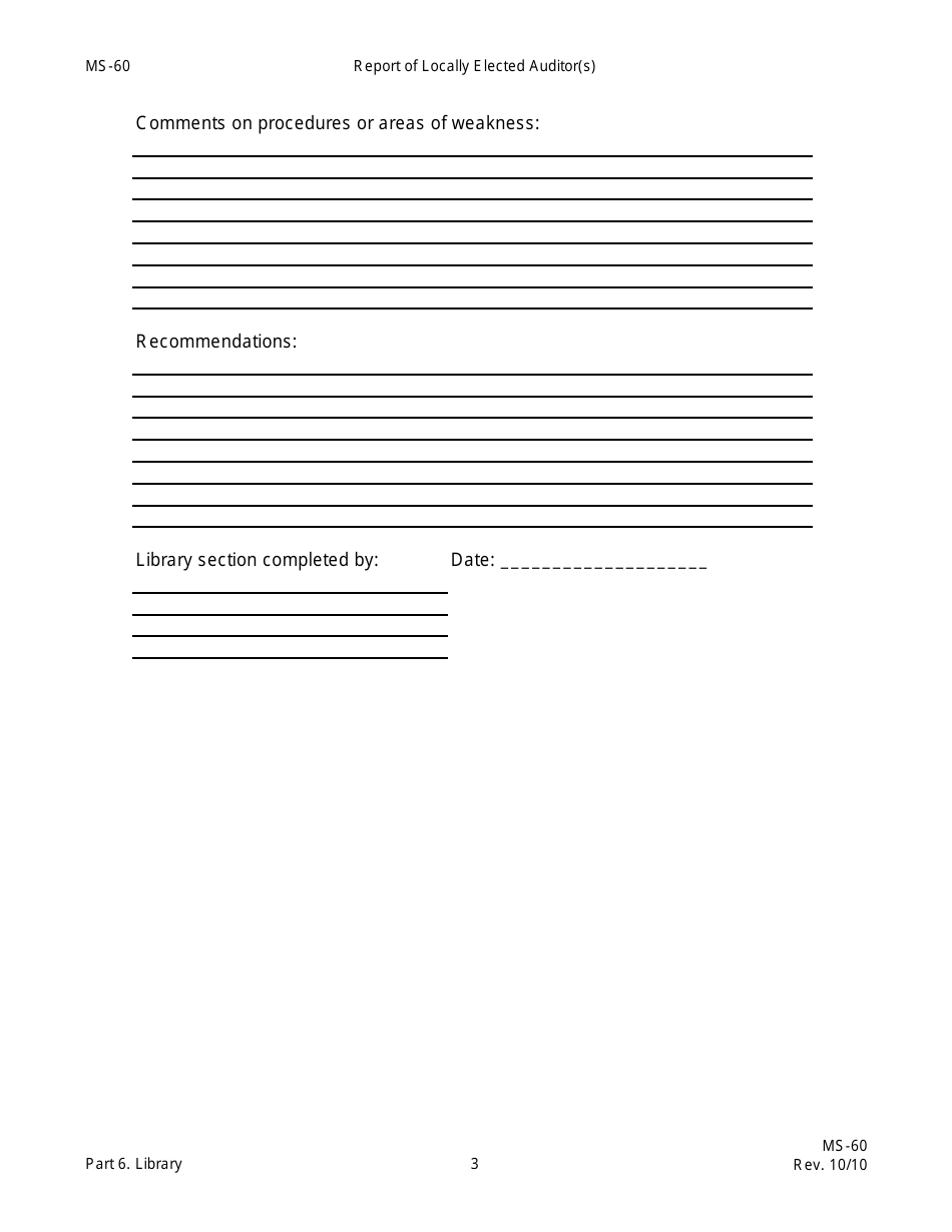 Form MS-60 Report of Locally Elected Auditor(S) - New Hampshire, Page 31