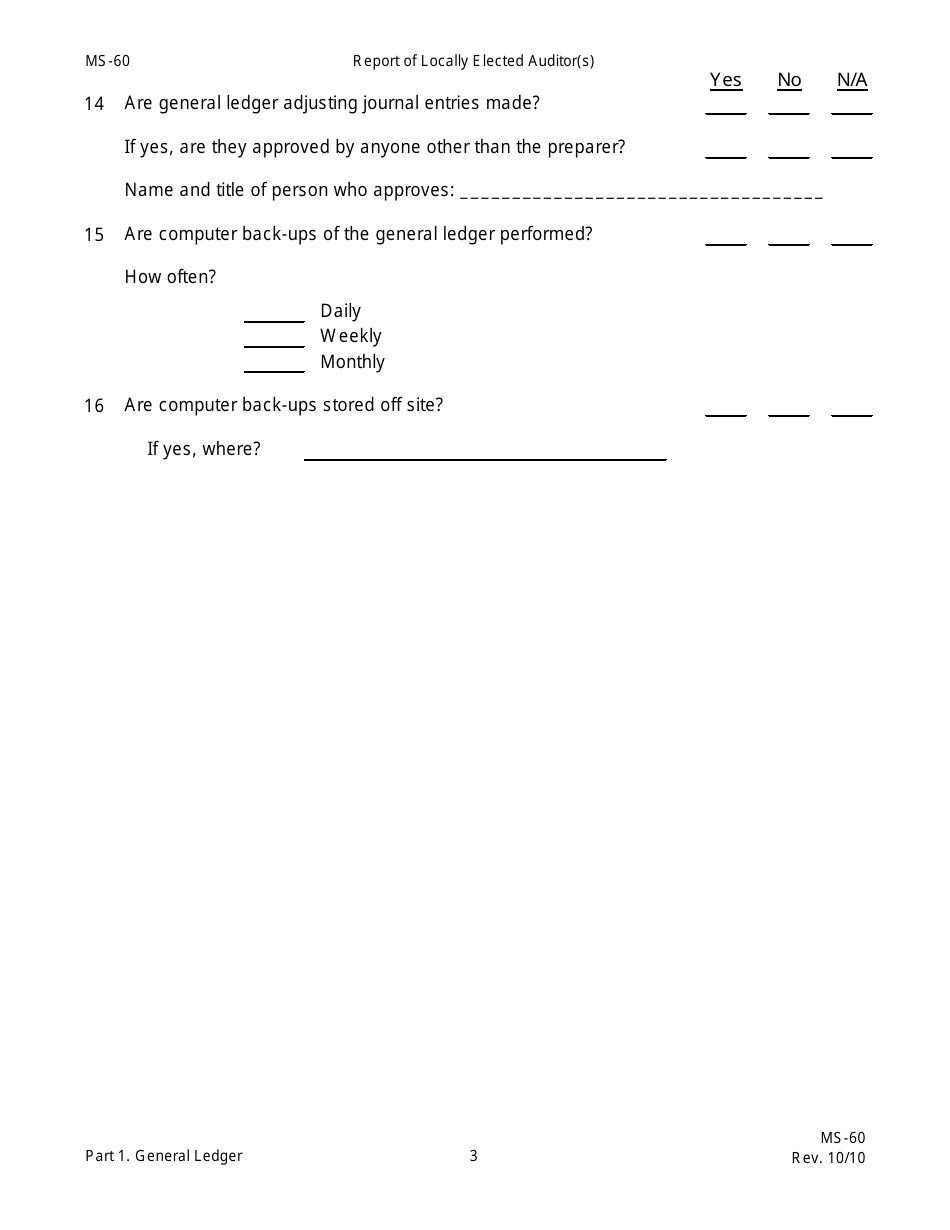 Form MS-60 Report of Locally Elected Auditor(S) - New Hampshire, Page 7