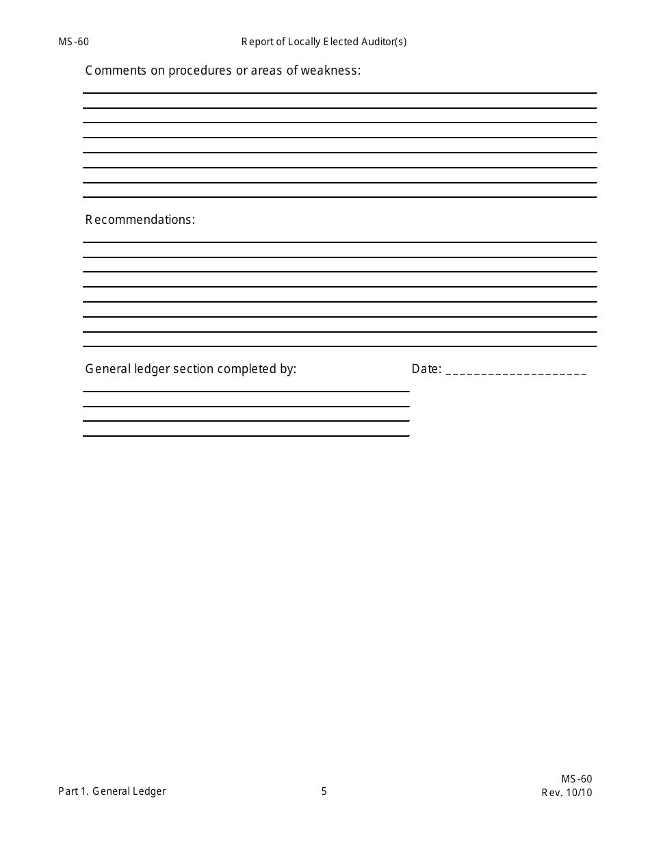 Form MS-60 Report of Locally Elected Auditor(S) - New Hampshire, Page 9