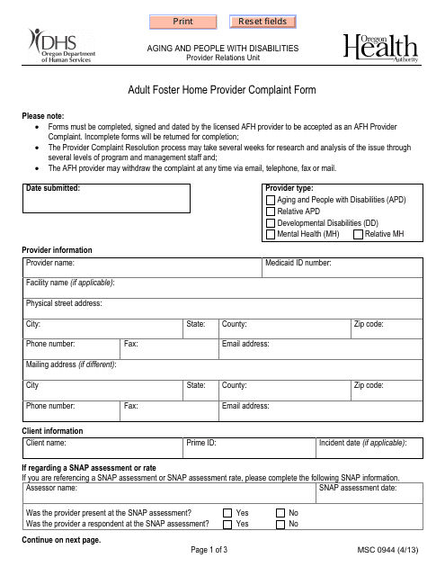 Form MSC0944  Printable Pdf