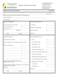 Form NC-4 &quot;Application for Grant Payment&quot; - Saskatchewan, Canada