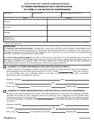 Document preview: Form OC-400.5 Attorney/Representative's Certification of Form C-3 or Notice of Controversy - New York