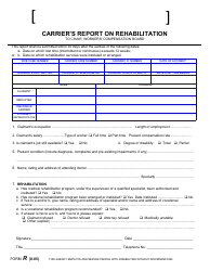 Document preview: Form R Carrier's Report on Rehabilitation - New York