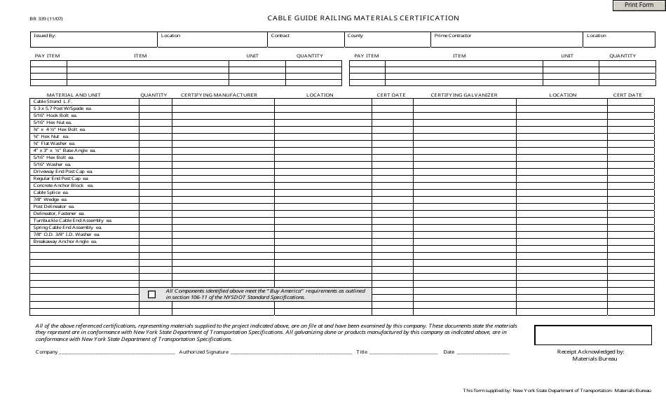 Form BR339 - Fill Out, Sign Online and Download Fillable PDF, New York ...