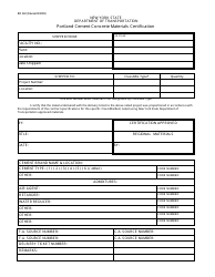Document preview: Form BR342 Portland Cement Concrete Materials Certification - New York
