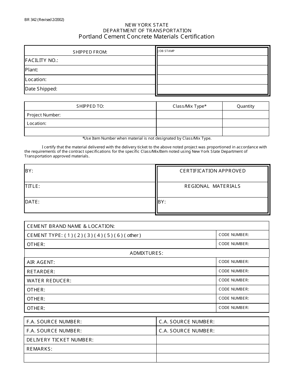 Form BR342 - Fill Out, Sign Online and Download Printable PDF, New York ...