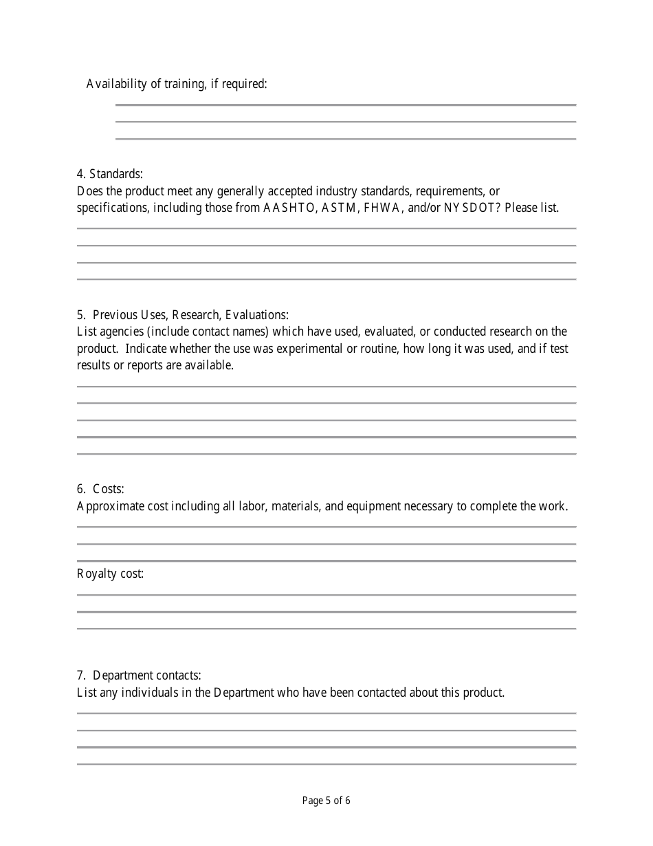 New Product Evaluation Application - New York, Page 5