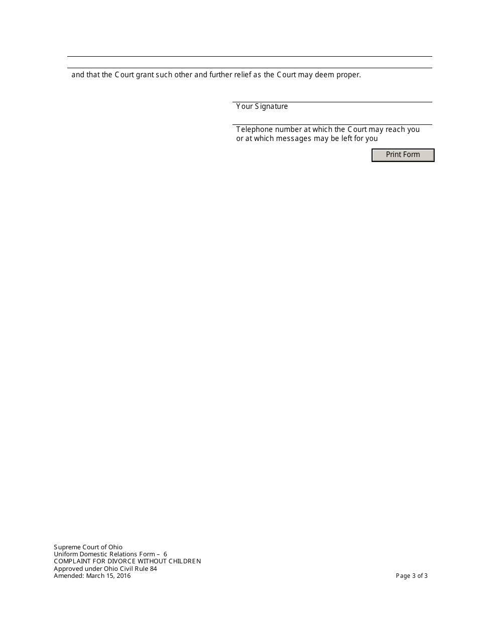 Form 6 - Fill Out, Sign Online and Download Fillable PDF, Ohio ...