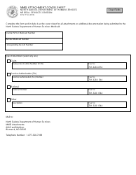 Form SFN177 &quot;Mmis Attachment Cover Sheet&quot; - North Dakota