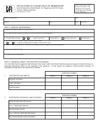 Document preview: Form SFN7386 Application to Expand Field of Membership - North Dakota