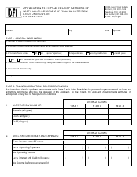 Form SFN7386 Application to Expand Field of Membership - North Dakota