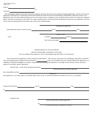 Form SFN51529 (S-5) Application for Registration of Agent - North Dakota, Page 4