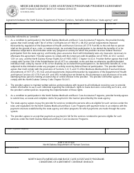 Form SFN308 &quot;Medicaid and Basic Care Assistance Programs Provider Agreement&quot; - North Dakota