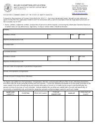 Form SFN51949 (E (S)) &quot;Issuer Exemption Application&quot; - North Dakota