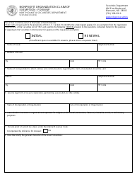 Form SFN51969 (NP) Nonprofit Organization Claim of Exemption - North Dakota