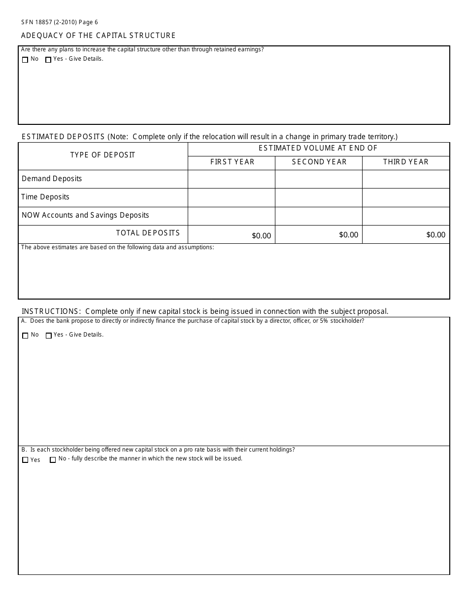 Form SFN18857 Application to Move Main Office or Facility (branch) - North Dakota, Page 6
