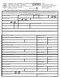 Form SFN769 &quot;Request for Service Authorization for Out-of-State Services&quot; - North Dakota