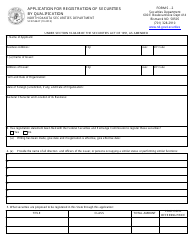 Form SFN52427 &quot;Application for Registration of Securities by Qualification&quot; - North Dakota