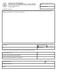 Form SFN2096 Articles of Amendment Certificate of Organization - Credit Unions - North Dakota