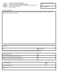 Form SFN2097 Articles of Amendment to the Bylaws - Credit Unions - North Dakota
