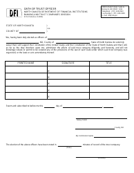 Document preview: Form SFN2144 Oath of Trust Officer - North Dakota