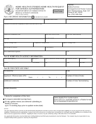 Form SFN15 &quot;Home Health/ Extended Home Health Request for Service Authorization&quot; - North Dakota